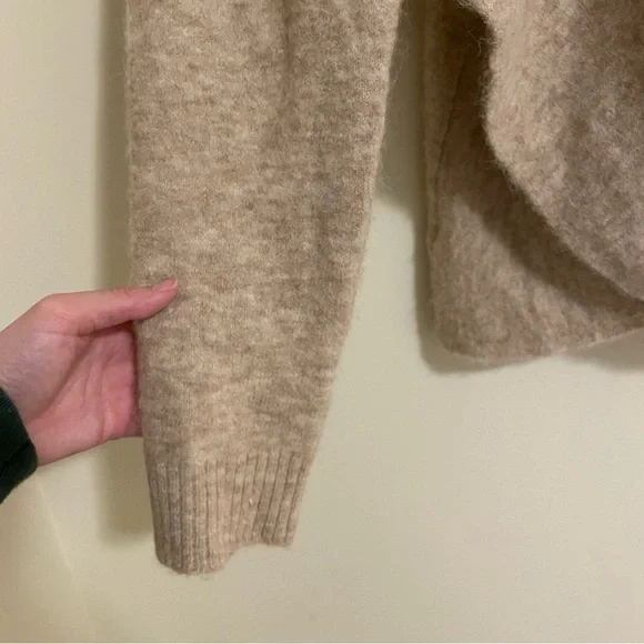 Babaton The Group Bambini Oatmeal Wrap Sweater Alpaca Wool Medium - Picture 7 of 10